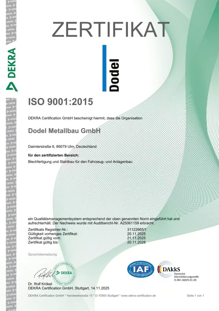 Zertifikat ISO 9001 2015 Christine La Macchia